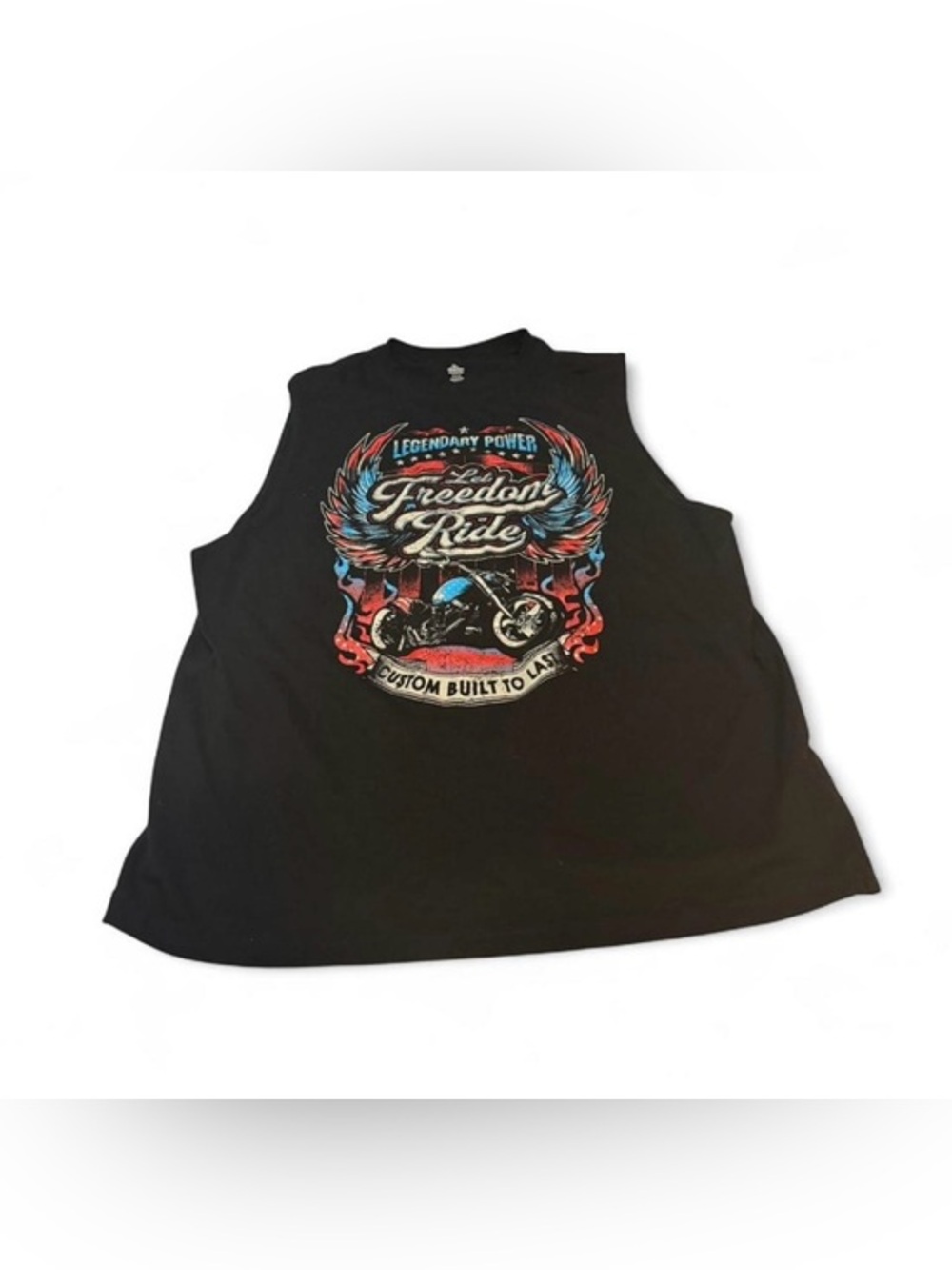Men's Patriotic Black 'Freedom Ride' Graphic Muscle Tank